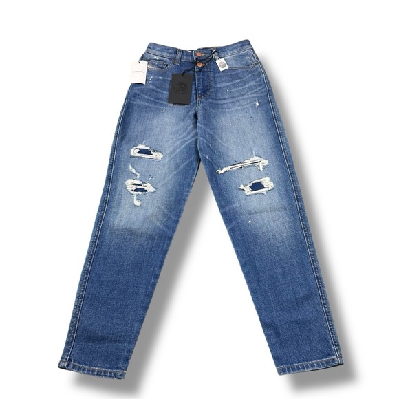 NWT Diesel Kids x Swarovski Crystals ALYS-J Straight Fit Jean Blue Distressed 12